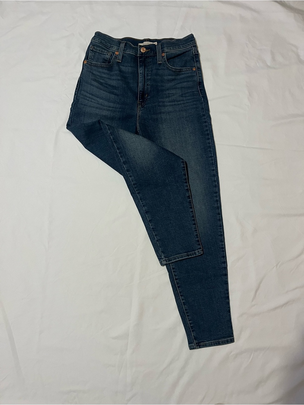 High-Rise Skinny Jeans in Deep Blue Wash